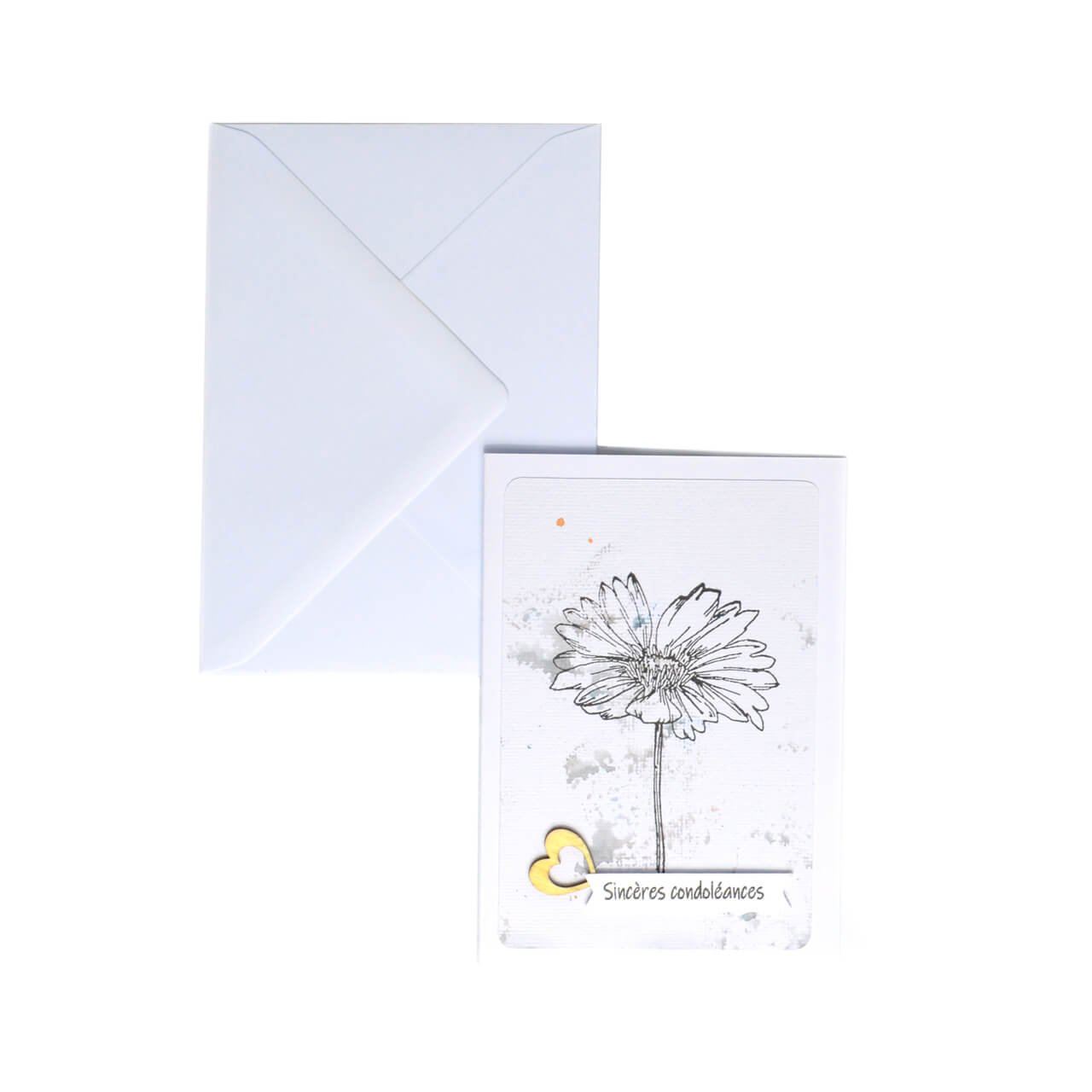 Cartes de deuil fleurs sincères condoléances