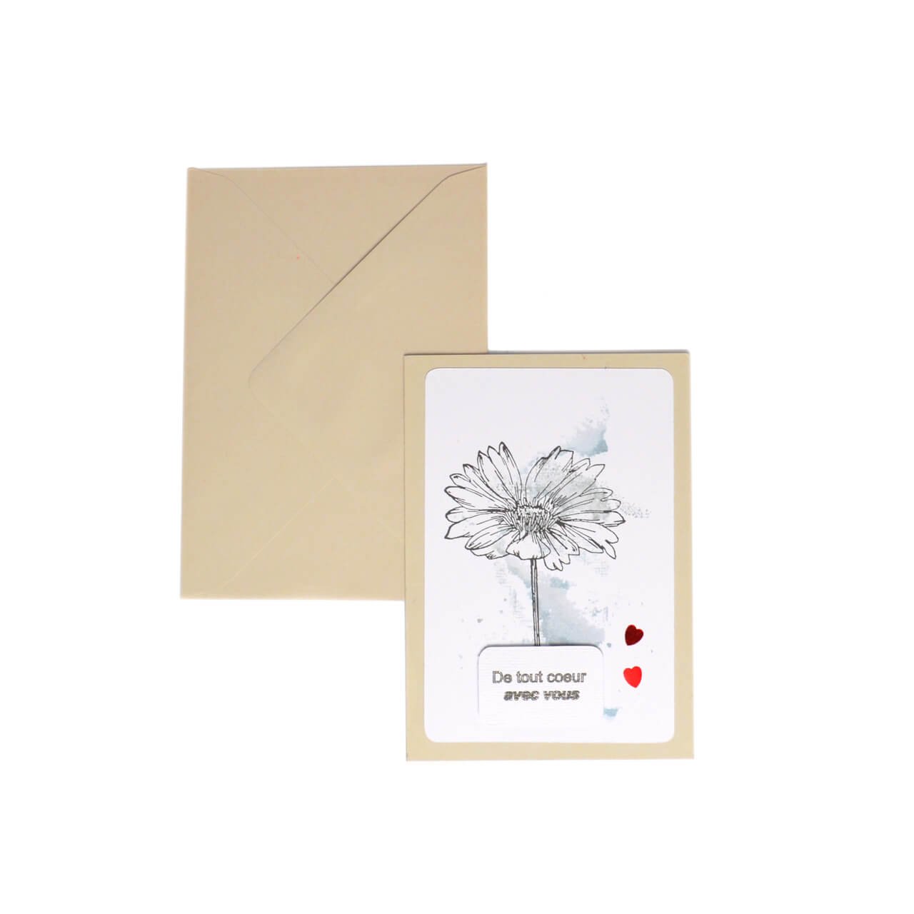 Carte de condoléance avec fleurs